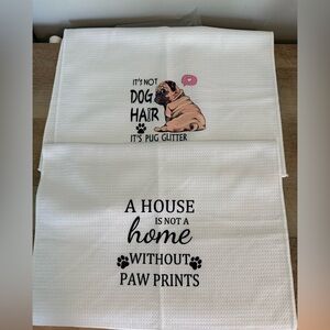 Set of 2 fur baby dish towels, NEW